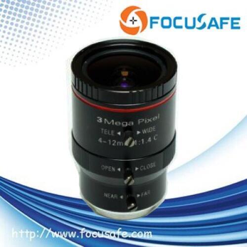 Focusafe HD 3 Megapixel 1/2" 4-12mm Varifocal Manual iris C Mount CCTV Lens for CCTV Camera
