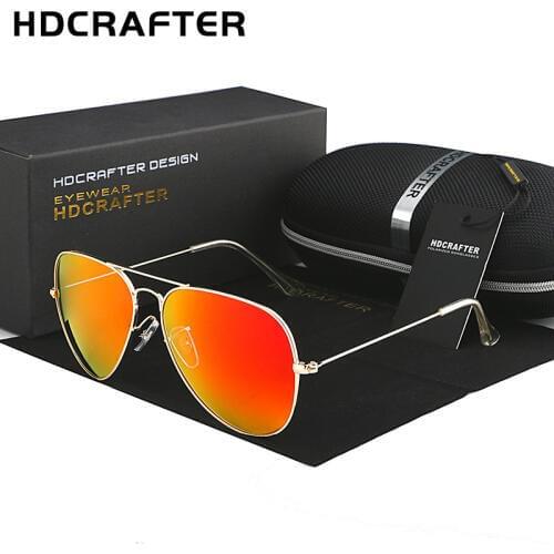 HDCRAFTER Classic Fashion Polarized Sunglasses Men Women Colorful Reflective Coating Lens Eyewear Accessories Mirror Sun Glasses