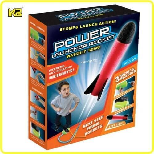 Interactive Game Air Pressed Rocket Launcher Step Pump Kids Foot Toy Rocket with LED Outdoor Light Fun Toy Sports Kids Xmas Gift