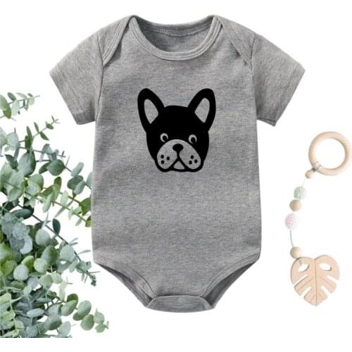 Cute Dog Print Newborn Baby Clothes Cotton Baby Boy Girl Onesies Summer Short Sleeve Bodysuit Toddler Romper Jumpsuit