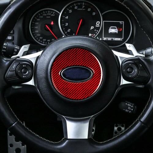 Soft Red Carbon Fiber Steering Wheel Ring Trim Kit For Subaru BRZ Toyota 86 2013-2020