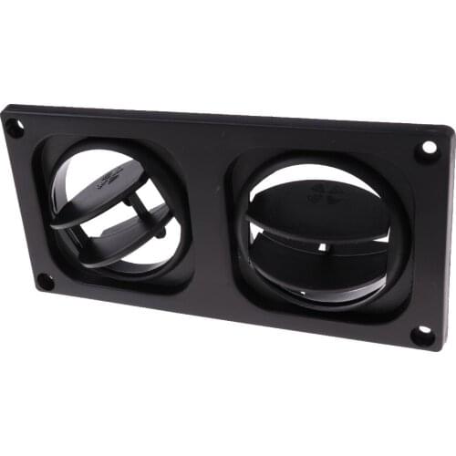 Car RV Round Ceiling A/C Vent Collar Cover Screw Open Close Rotate Black