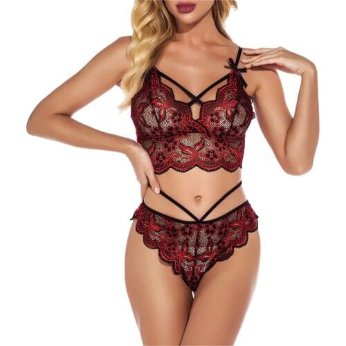 Hot Exotic Clothes Womens Underwear Bra Briefs Sexy Lingerie Set Perspective Lace Erotic Costumes Woman Porn Exotic Sets