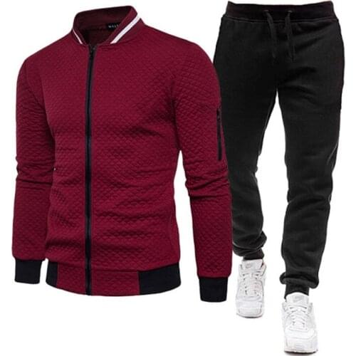 Patchwork Contrast New Sets Mens Fashion Casual Clothing Polyester Fabric Stand-Up Collar Zipper Cardigan & Sports Trousers