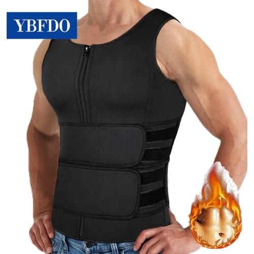 YBFDO Men Vest Waist Trainer Belt Sweat Shirt Corset Top Girdle trainer shapers Slimming Shapewear Fat Burn Fitness
