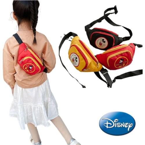 Disney Mickey Anime Cartoon Messenger Bag Chest Bag Waist Bag Cute Small Satchel Bag for Boys Girls New Trendy Small Capacity