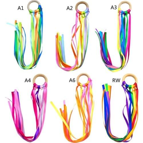 2020 New Rainbow Natural Wooden Ring Waldorf Toys Baby Teether Montessori Sensory Toys