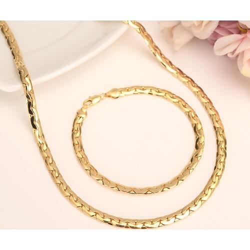 New Twisted Chain necklace Bracelet Gold filled Wholesale women Mens bangle Bracelet african Brazil Ethiopia Jewelry boy gift