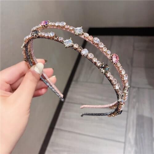 New Womens Headband Crystal Rhinestone Hair Hoop Korean Girls Hair Bands Shining Hairband Bezel Hair Accessories