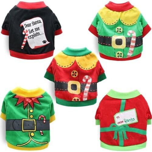 Pet Dog Clothes Christmas Puppy Dog Costume Cartoon Pet Clothes for Small Dogs Costume Xmas Pet Apparel for Kitty Dogs Chihuahua