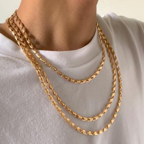 SHIXIN Punk Simple Thin Chain Choker Necklace Collar for Men Women Office Gold/Silver Color Necklaces Chain on Neck Jewelry 2021