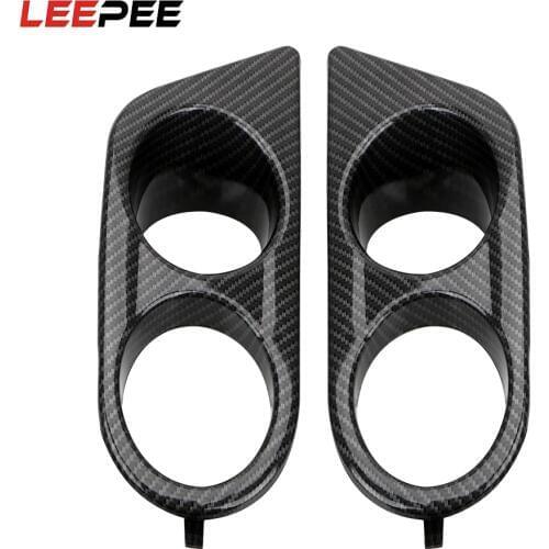 LEEPEE 1 Pair Front Bumper Plastic Car Fog Light Covers Dual Hole For BMW E46 M3 2001-2006 Surround Air Duct Car styling