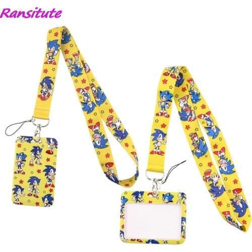 Ransitute R1764 Anime Boy Lanyard Card Holder Student Hanging Neck Mobile Phone Lanyard Badge Subway Access Card Holder