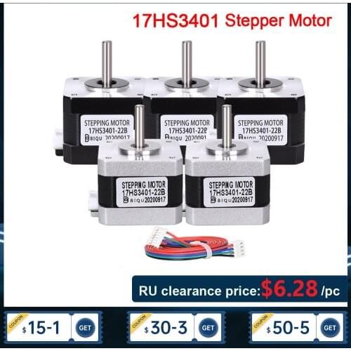 Nema 17 Stepper Motor Nema17 Stepper Motor 34mm 42 Motor 17HS3401 Motor 1A 2Phase 4-lead For DIY 3D Printer CNC Engraving
