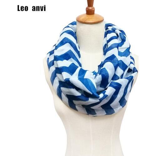Leo anvi ring scarf for women Chevron Print Loop ladies Infinity Scarves Foulard colorful femme winter tube scarf