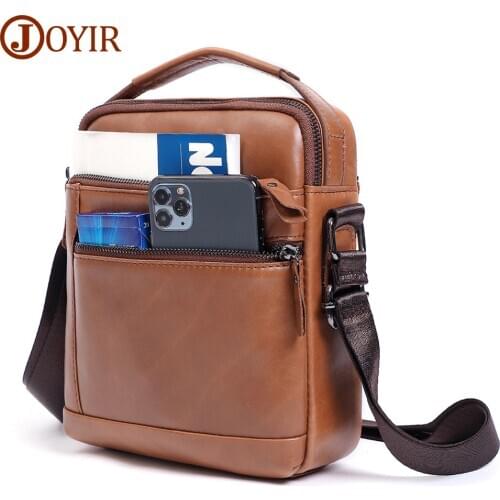 JOYIR Men Shoulder Bag Vintage Cowhide Crossbody Bags Genuine Leather Flap Male Handbag Messenger Bags Tote for Male New