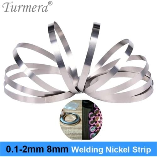 Turmera 1Roll 10Meter Nickel Strip of 0.12x8mm 0.15*8mm 0.2*8mm Nickel Tap for 18650 26650 32650 21700 Battery Pack Spot Welding