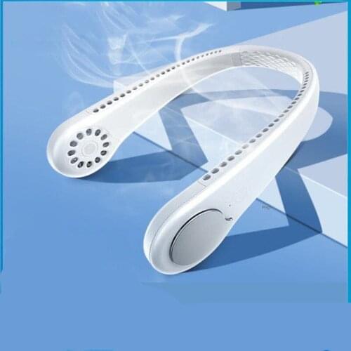 Summer Air Cooling Fan Portable Outdoor Leafless Hanging Neck Fan Bladeless Ventilator USB Rechargeable Neckband Fans