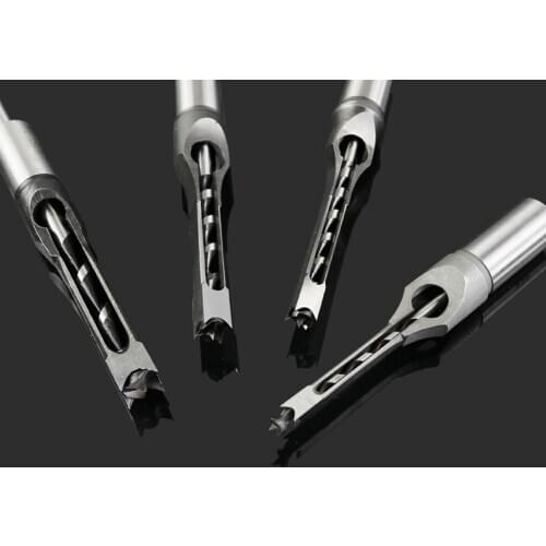 High Concentricity 210mm 1/2'' 3/8'' 5/16'' 1/4'' HSS Metric Mortising Chisel Woodwork Square Hole Drill Bit Cutter Tool