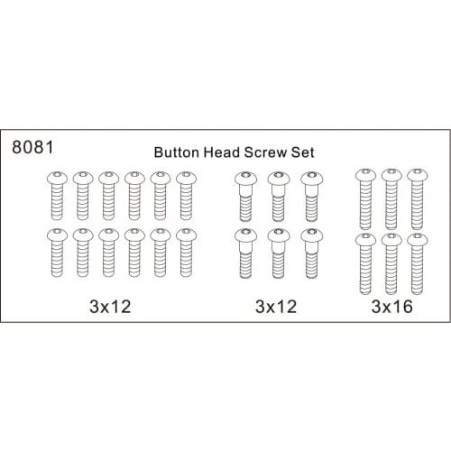 ZD racing EX07 accessories super sports car 1/7 original accessories 8081 round head screw