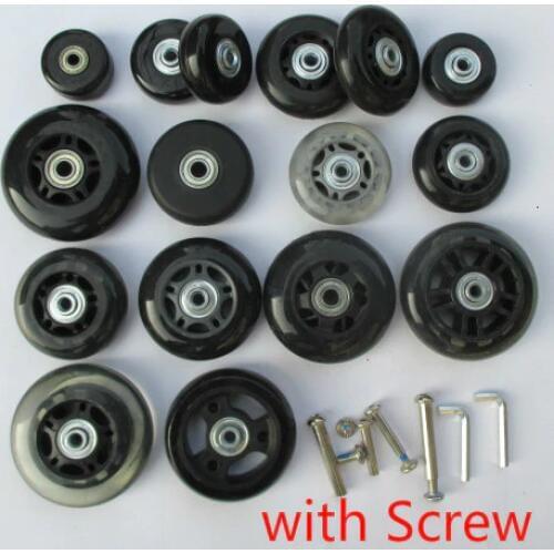1 Pair Luggage Wheel Suitcase Replacement Wheels For Suitcases Axles Deluxe Repair Rubber Universal Wheel Black With Screw