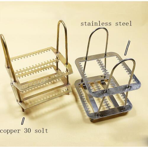 1pc 26/30 solt Stainless Steel /copper Staining Rack For Microscope Slides Lab Spare Parts