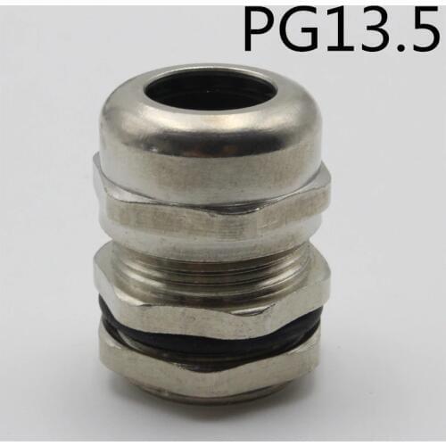 1piece PG13.5 Nickel Brass Metal Silica gel Waterproof Cable Glands connector Apply to Cable 6-12mm
