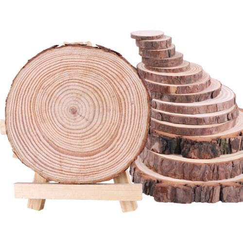 1 Pack Unfinished Wood Pine Natural Round Wood Slices Circles With Tree Bark Log Discs For Party Wedding DIY Crafts Painting Dec