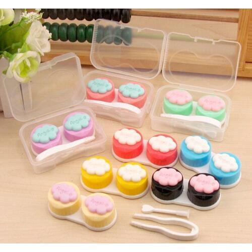 10pcs New ABS material Beautiful Mini Clouds Portable Contact Lens Case for Women Gift Kit Travel Contact Lenses Container Box