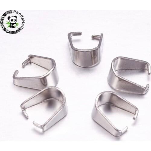 100pcs Multi Sizes 304 Stainless Steel Snap On Bails Connectors Jewelry Findings for Jewelry Making DIY Bracelet Necklace