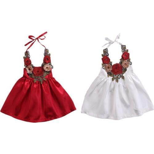 2017 Fashion Cute Toddler Baby Girls 2 Style Sleeveless Appliques Floral A-Line Knee-Length Princess Dress Outfit Summer Party