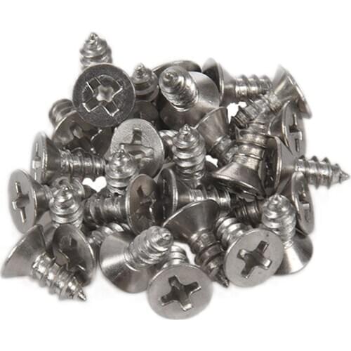 30Pcs M4*10mm Self Tapping Phillips Flat Head 304 Stainless Steel Screws