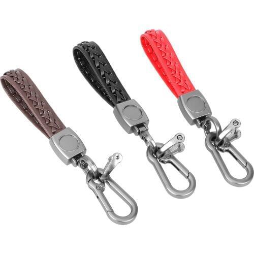 Auto Moto Keychains Zinc Alloy Clip Key Chain Car Key Ring Holder Interior Accessories High Grade PU Leather Wallet Accessories