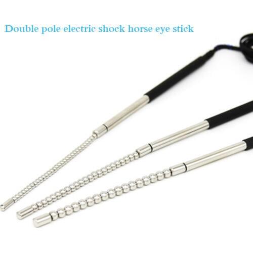 Bipolar shock horse eye rod stainless steel beaded stick male masturbation urethral dilation stimulation SM student