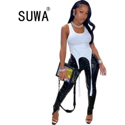 Black leather pants trousers 2020 new product high waist pencil pants sexy party night club fashion spring clothes