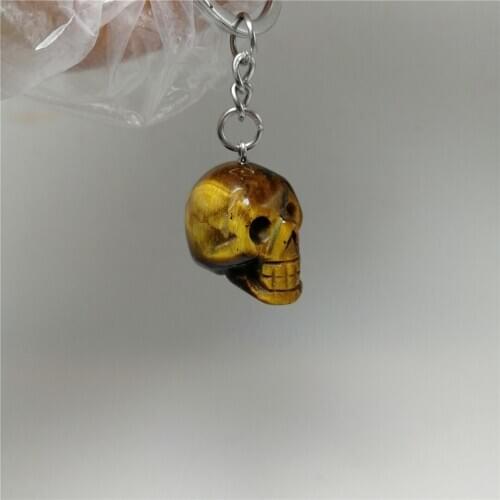 Hot unique gemstone product natural tiger eye stone skull chain special gift chain drive out bad lucky