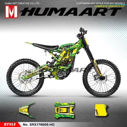 HUMAART Full Wraps Motorcycle Graphic Decals Stickers Adhesives for Sur Ron Sur-Ron Light Bee X/S Electric Motorcycle, Green