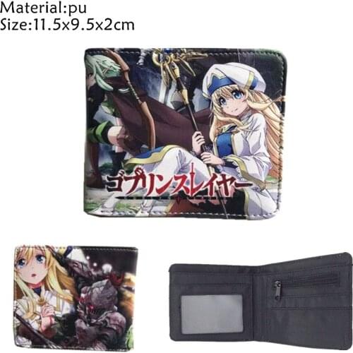 Goblin Slayer Priestess Wallet PU Short Bifold Photo Card Holder Layers Purse girl Women Zip Coin Pocket Leather purses cartoon