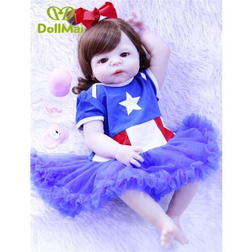 DollMai dolls toys for children gift 23"57cm full body silicone reborn baby doll newborn babies girl alive bebe boneca reborn