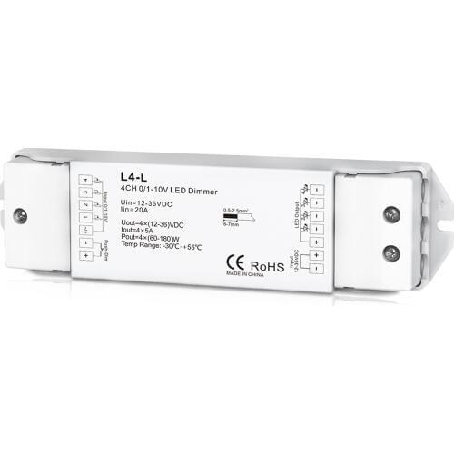 L4-L; 0/1-10V LED Dimming driver;4 channel 0/1-10V LED dimming controller with push-dimming function