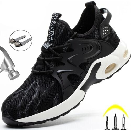 Lightweight Sneaker Steel Toe Safety Shoes Men Anti-Puncture Work Shoes Comfort Men Shoes Work Sneakers Indestructible Footwear