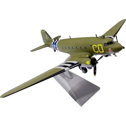 1: 100 Scale WWII C47 Transport Fighter Plane Model Collectible Kit
