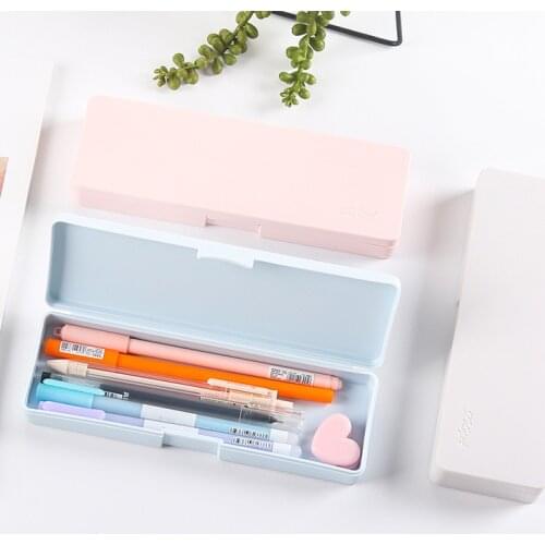 Mohamm No Printing Style Simple Matte Solid Color Pencil Bag School Supplies Stationery