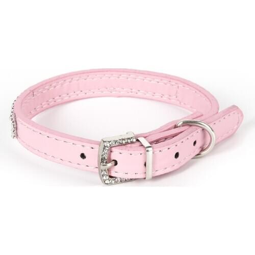Newest Pet Dog Cat Collars Bling Rhinestone Leather Crystal Diamond Puppy Collar Pet Dog Collars
