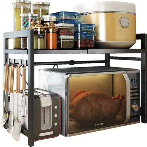 2 lay Oven Organizer Kitchen Microwave Oven Shelf Metal Multi Function Stand Microwave Oven Rack Microwave Oven storage rack