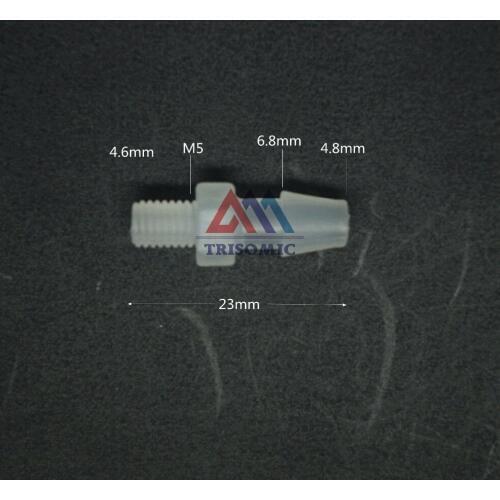 4.8mm-M5 Straight Connector Plastic pipe Fitting Barbed Connector with thread Material PP Fish Tank Airline Aquarium