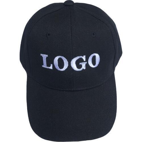 Custom Embroider Logo 6 Panels Plain Men and Women Adjustable Hip Hop Black Snap back Baseball Caps Hats Gorras Make Your Logo