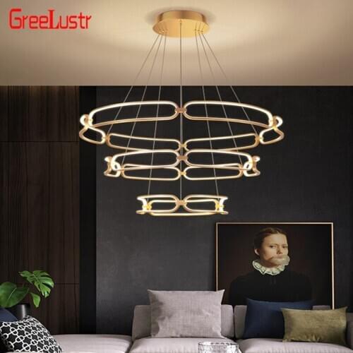 Modern Rings LED Pendant Light Lustres Brief Design Gold Loft Hanging Lampara Ceiling Chandeliers for Kitchen Interior Luminaire