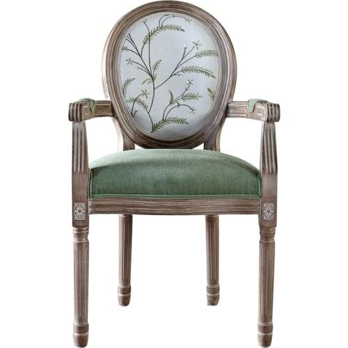 European style retro old solid wood dining chair fashion restaurant hotel diffuse cafe new Chinese Nordic designer chair