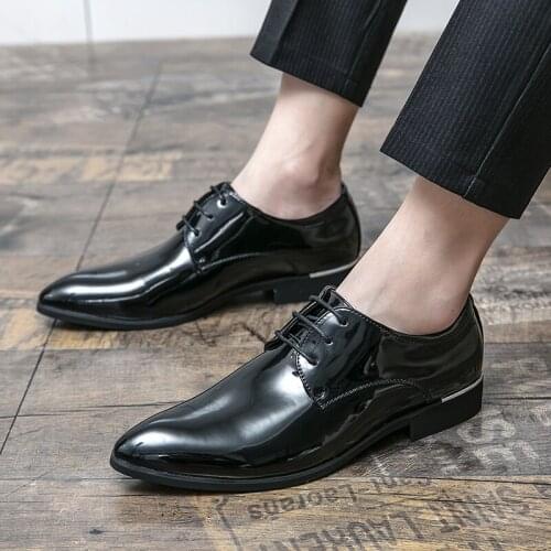 Autumn Fashion Printed Lace Up Oxfords Shoes For Men Casual Wedding Dress Party Footwear Flats Zapatos Hombre